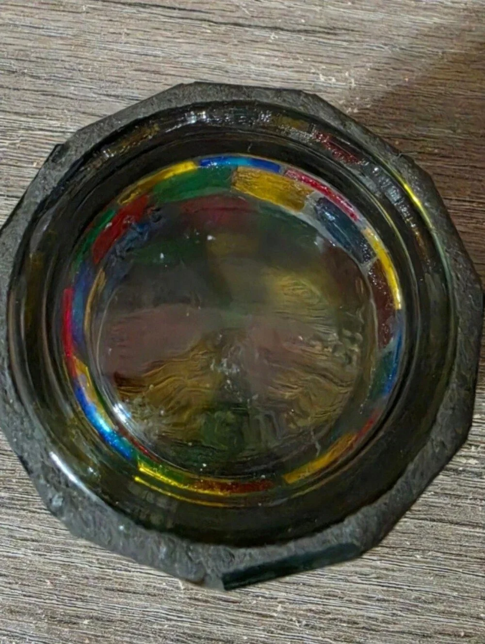 Vintage KIG JIALI Stained Glass Mosaic Candle holder